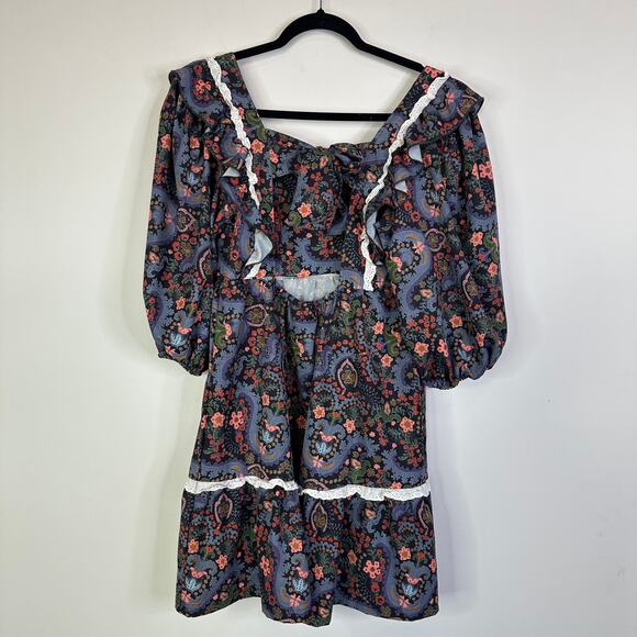 Smith & Quinn Mood Dress Cherry Bomb Print Ruffle Prairie Vibes Size small - Picture 6 of 10